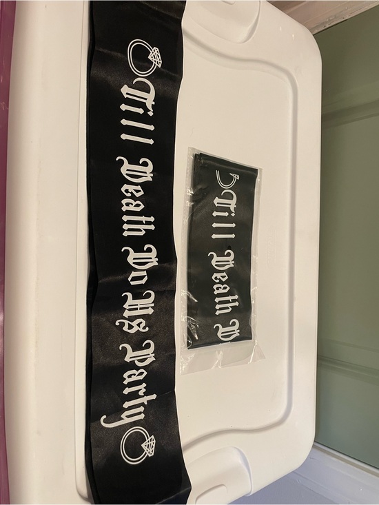 Other - Bachelorette party Black Satin "Till Death Do Us Party" Sash (2 sashes)